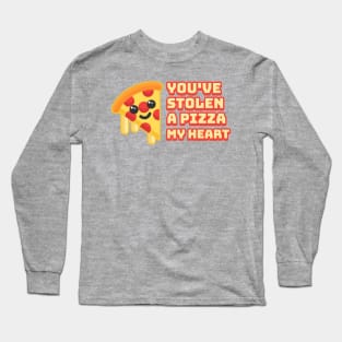 You've Stolen a Pizza My Heart! Cute Punny Pizza Cartoon Long Sleeve T-Shirt